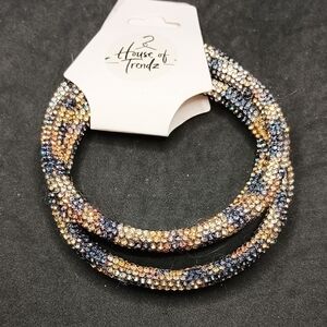 Gold and Silver Beaded Bracelet Set